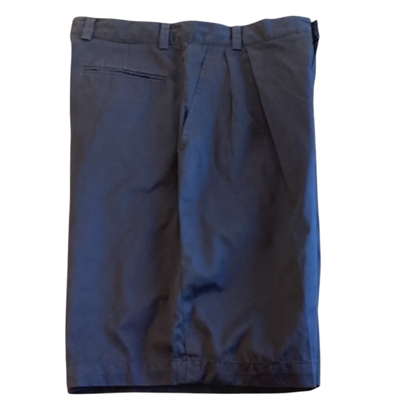 Vintage Elandale Cotton High Waist Pleated Front Shorts, Navy Blue - Size 8 - Picture 7 of 8